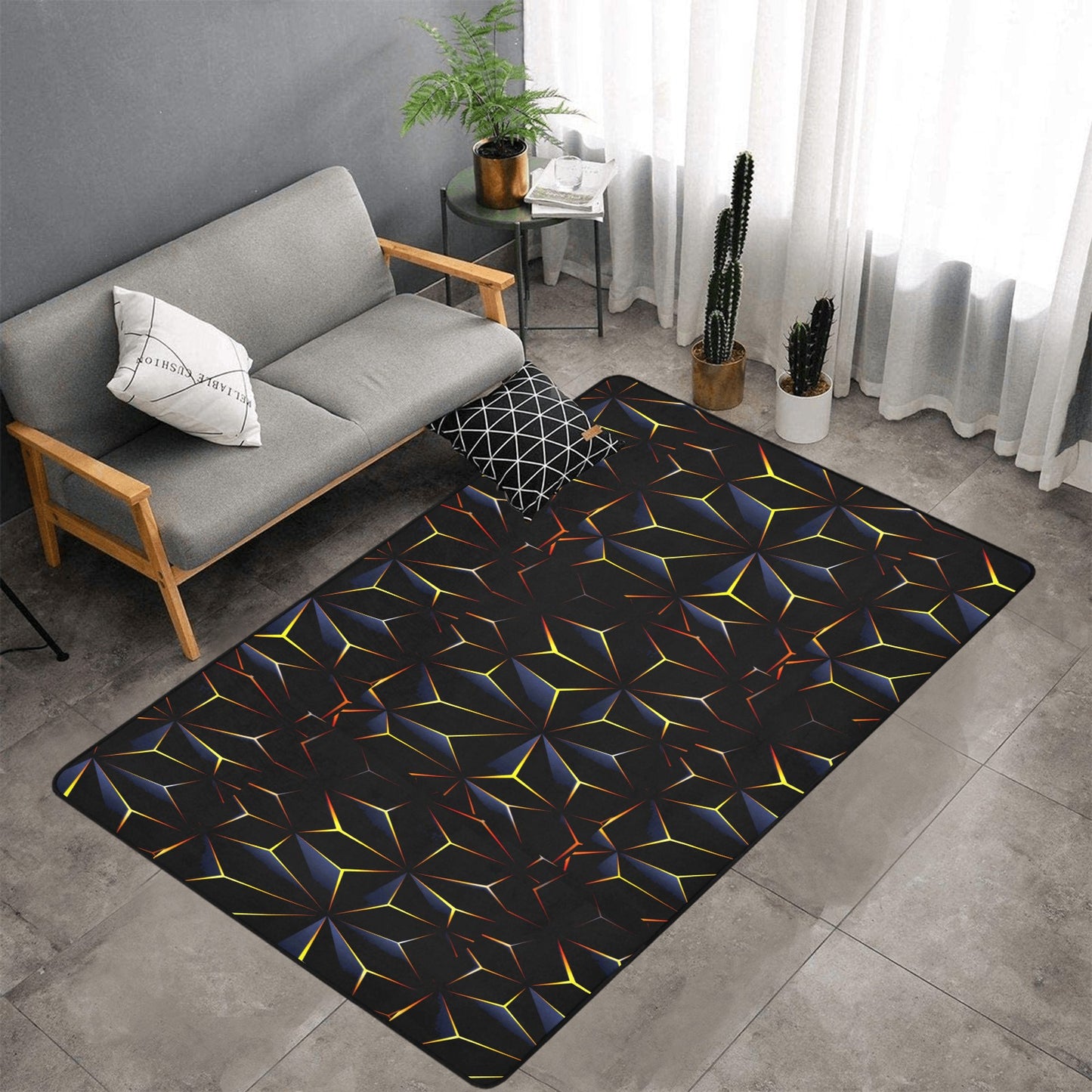 Area Rug with Black Binding 7'x5'