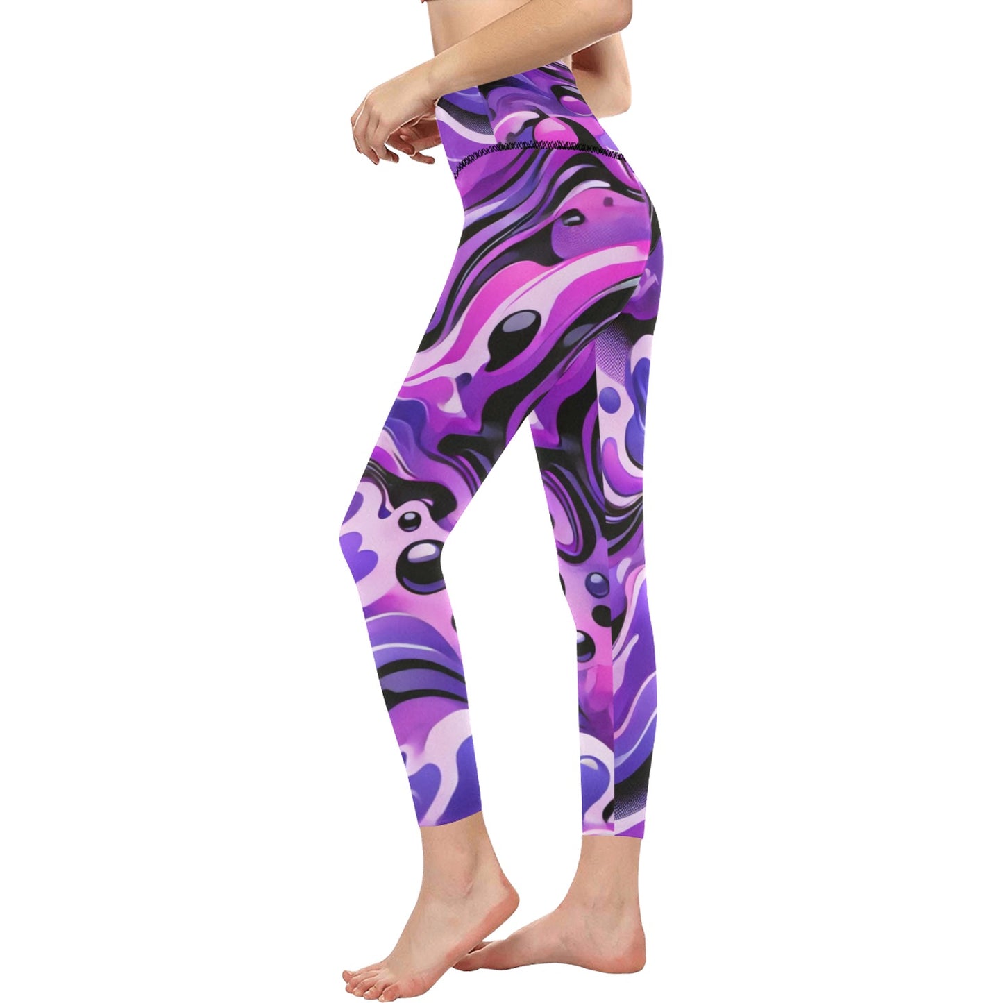 Women's High-Waisted Leggings (Model L36)