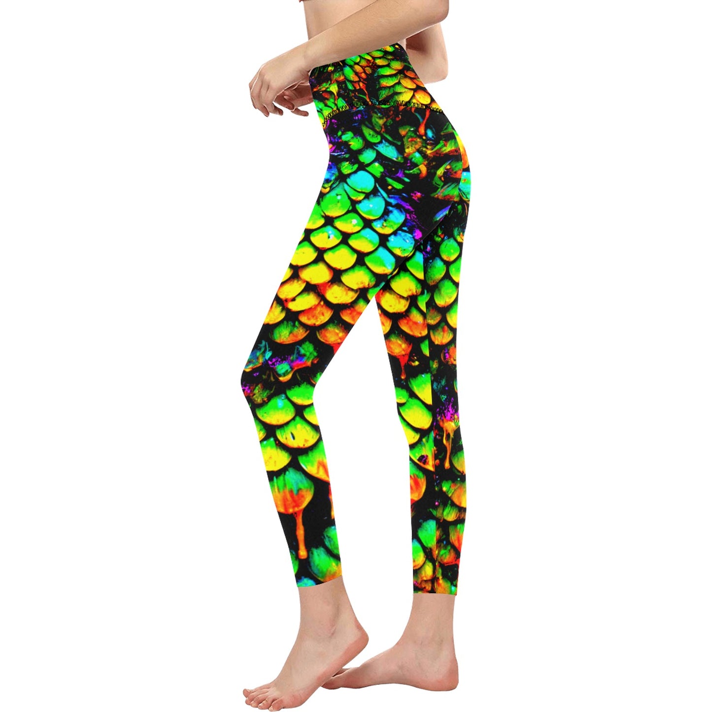 Women's High-Waisted Leggings (Model L36)