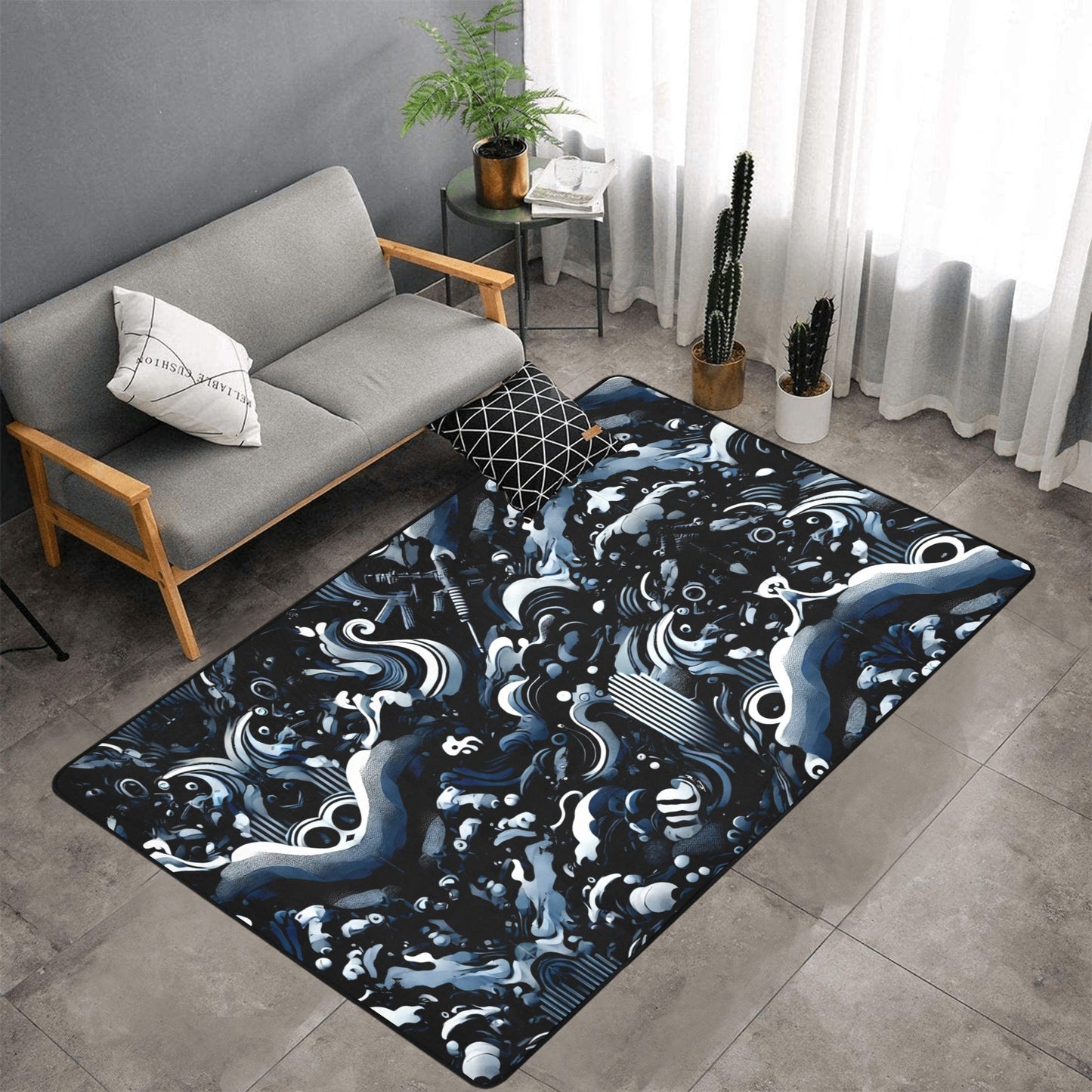 Area Rug with Black Binding 7'x5'