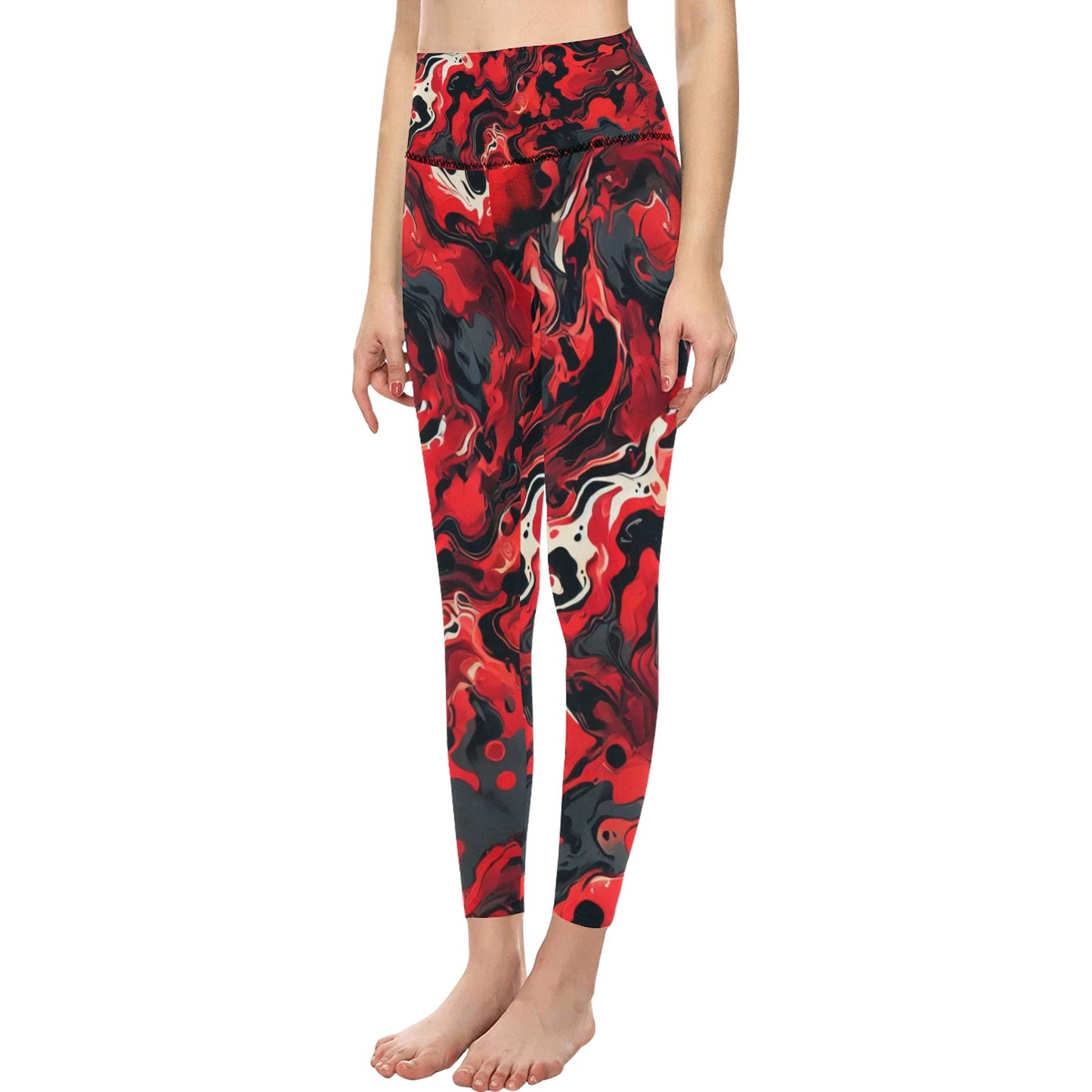 Women's High-Waisted Leggings (Model L36)