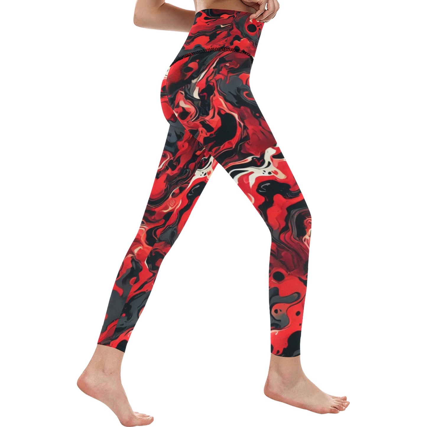 Women's High-Waisted Leggings (Model L36)