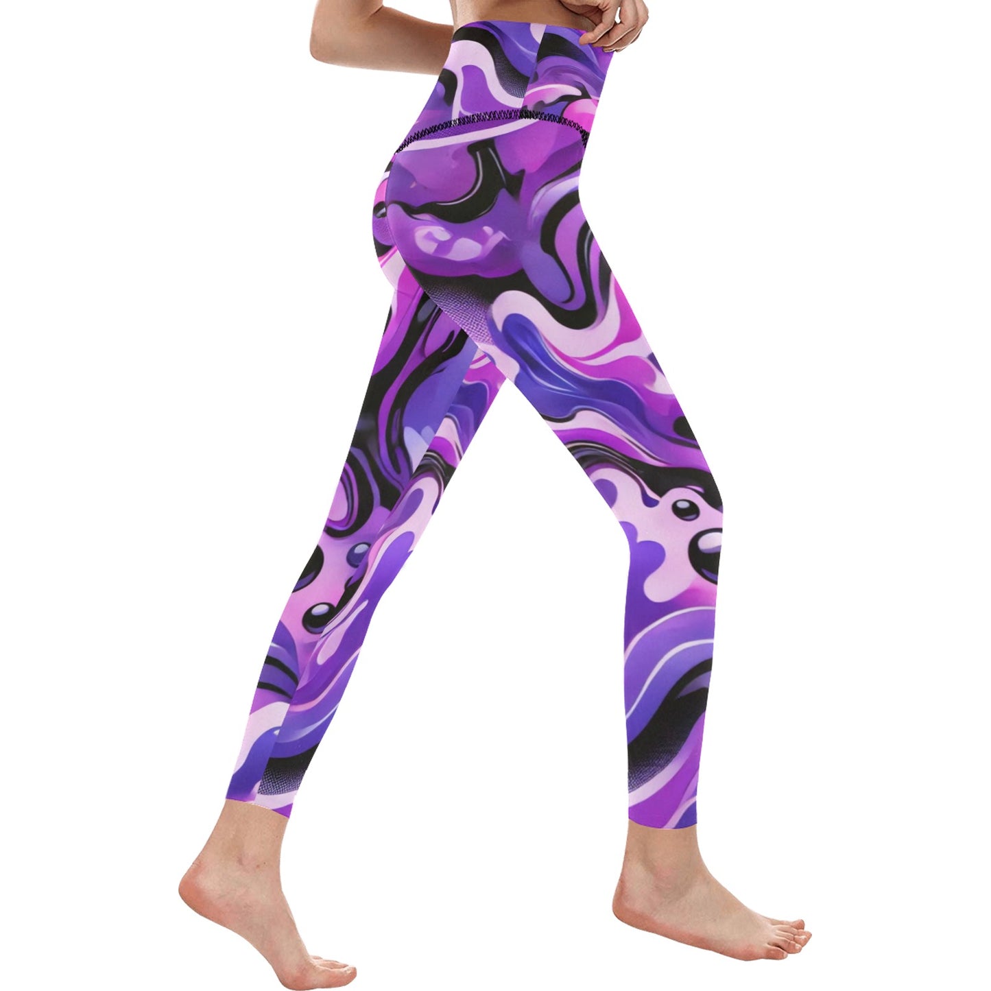 Women's High-Waisted Leggings (Model L36)