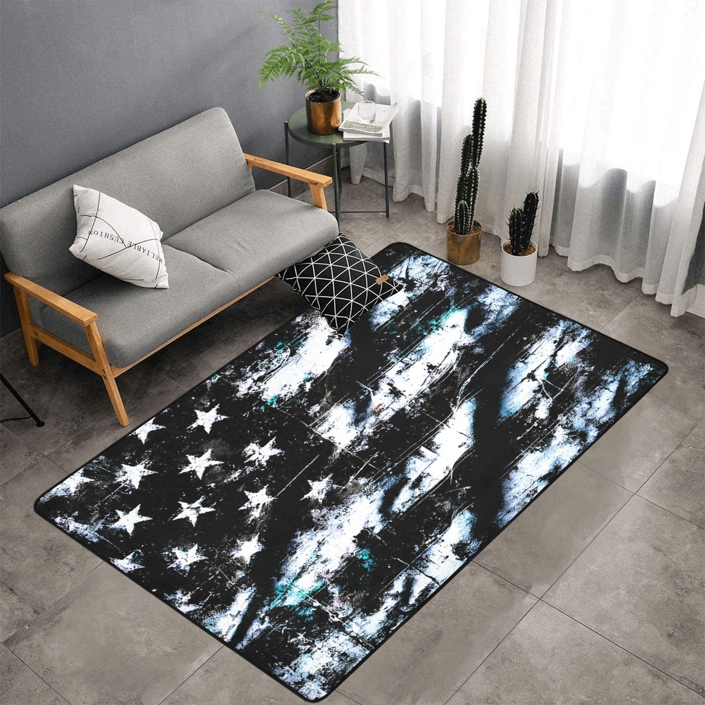 Area Rug with Black Binding 7'x5'