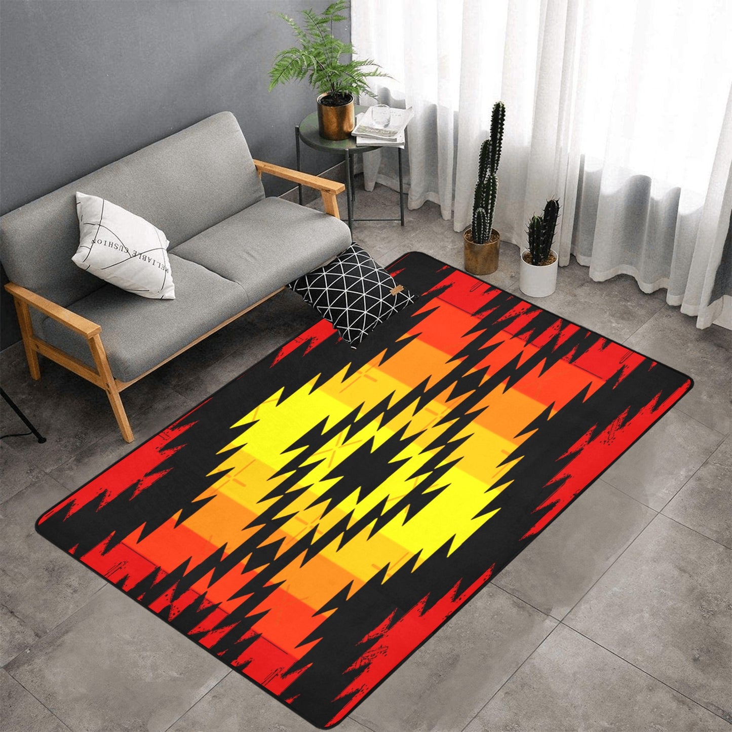 Area Rug with Black Binding 7'x5'