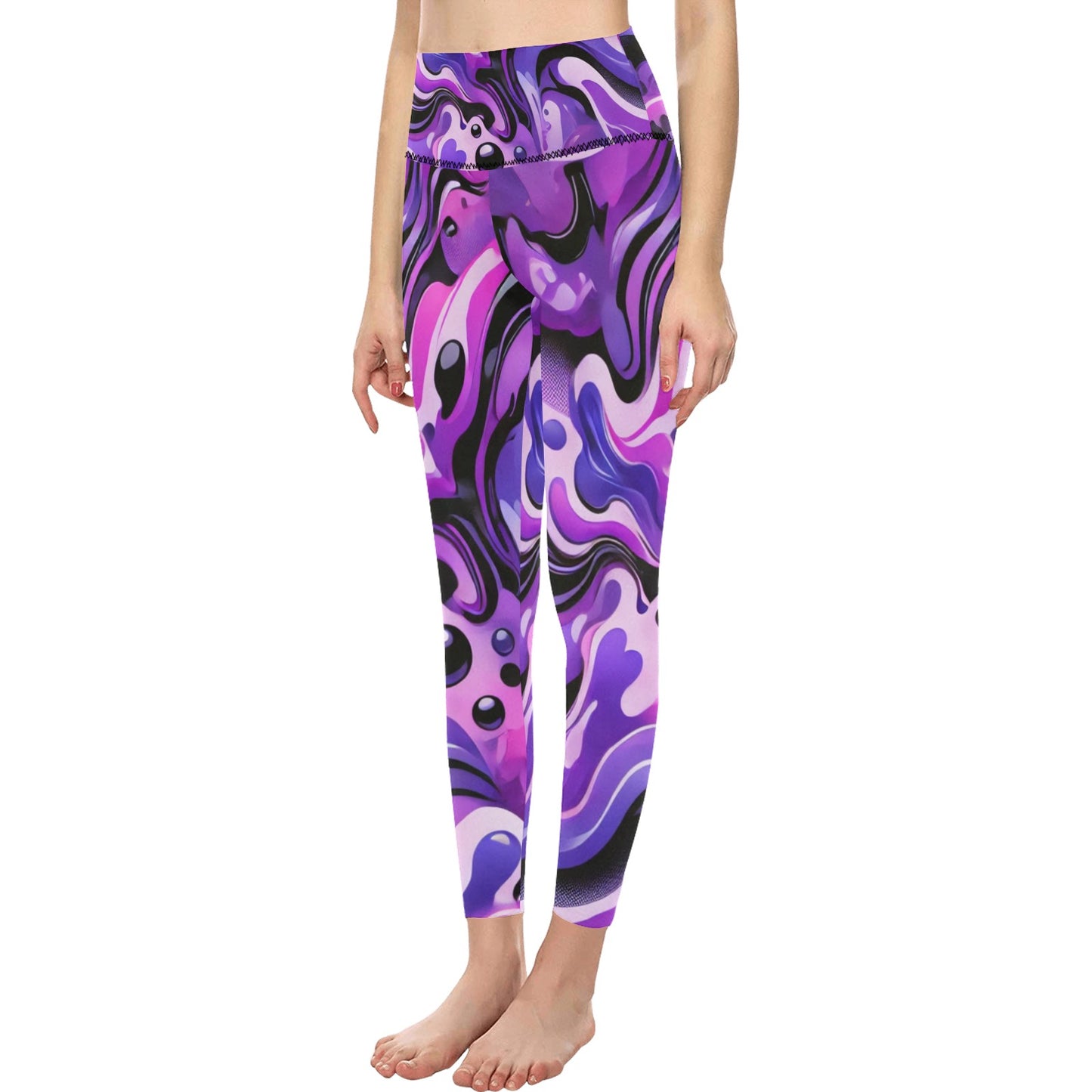 Women's High-Waisted Leggings (Model L36)